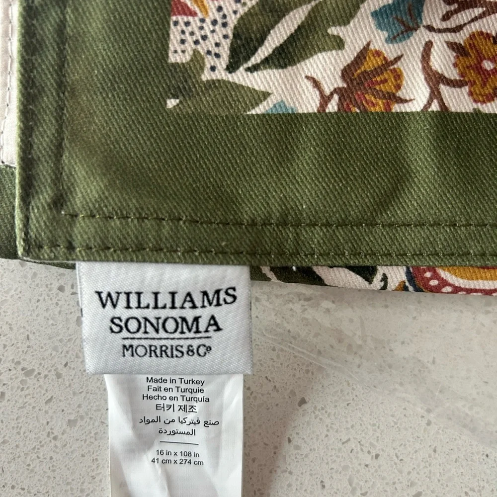 Williams Sonoma Morris & Co Little Chintz Table Runner 16x108 100% Cotton NEW